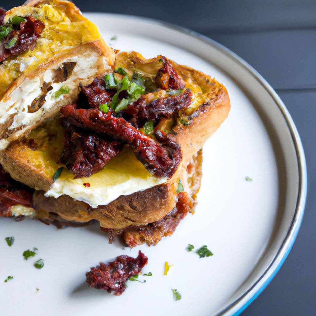 Sun-Dried Tomato and Feta Stuffed French Toast